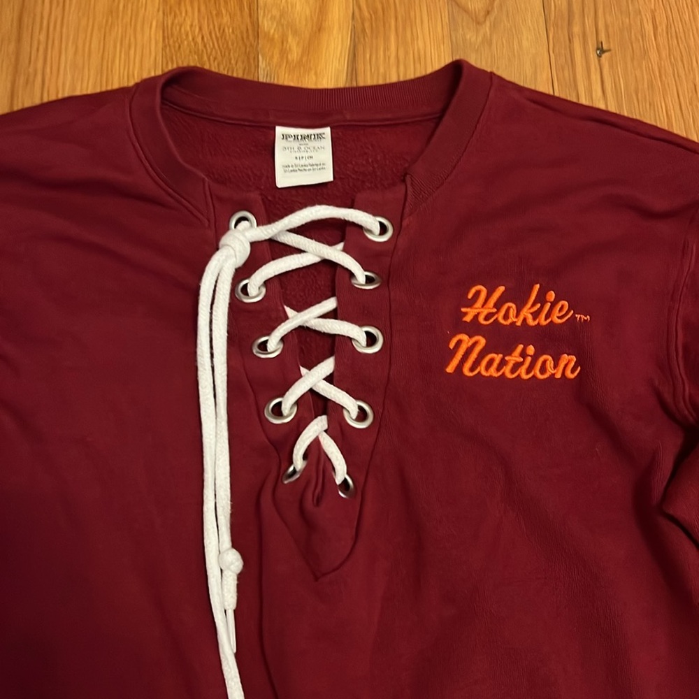 VS Virginia tech hokies Football Corset Lace Up Sweatshirt Red Limited SMALL - Picture 3 of 10